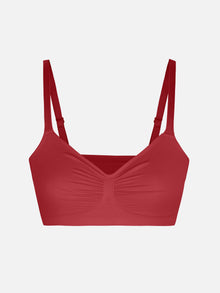 EVERENZA Seamless Wireless Bra – Dark Red
