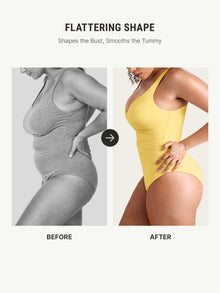 Feelingirl Deep V Metal Ring Ruched Sculpting Swimsuit