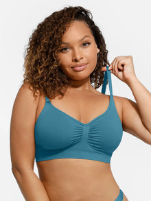 EVERENZA Seamless Wireless Bra – Deep Sea Green