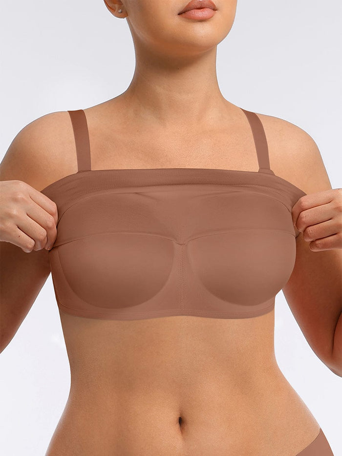 Everenza Eva Wireless Push-Up Support Bra — Foam Cups & Adjustable Band – Light Brown