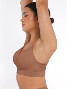 Everenza Eva Wireless Push-Up Support Bra — Foam Cups & Adjustable Band – Light Brown