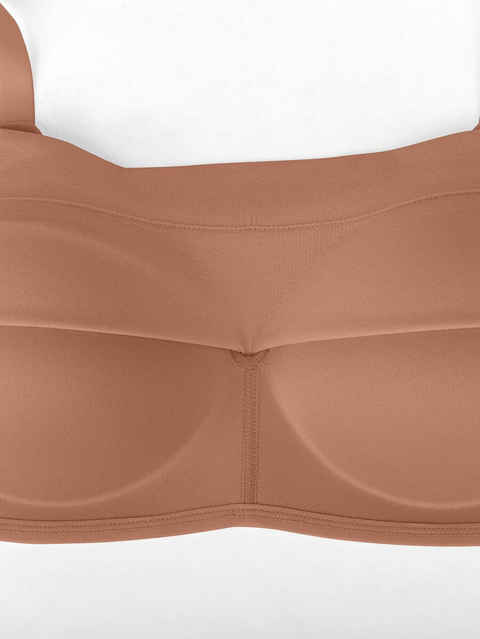 Everenza Eva Wireless Push-Up Support Bra — Foam Cups & Adjustable Band – Light Brown