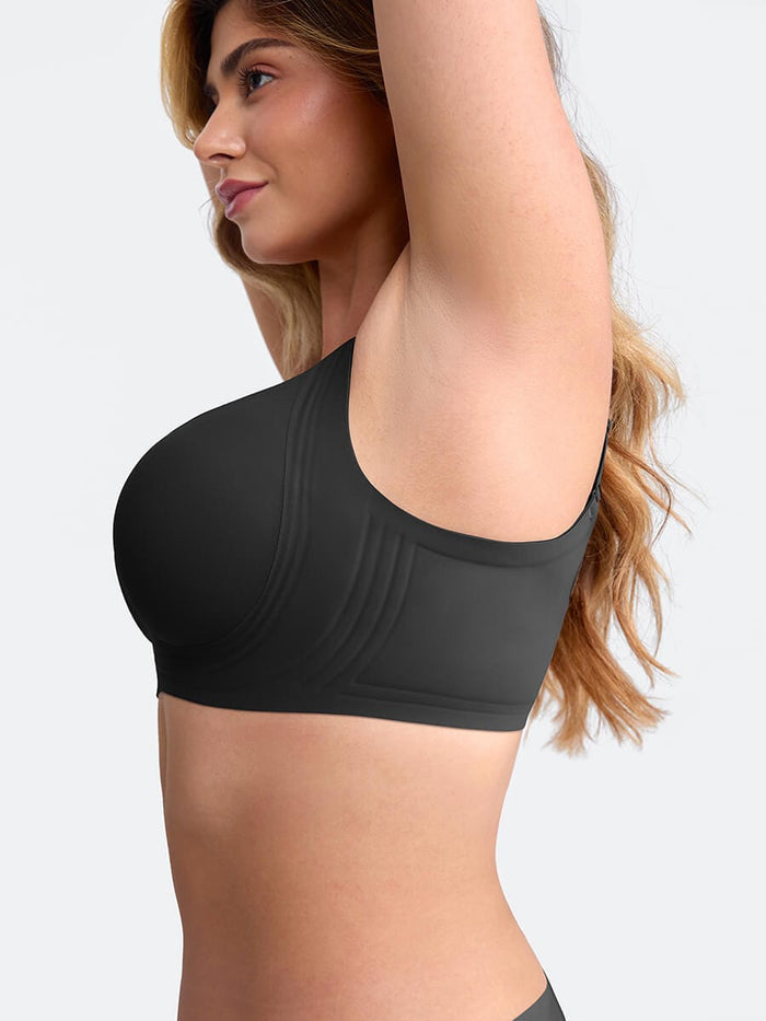 Black — Everenza Lena Wireless Plunge T-Shirt Bra