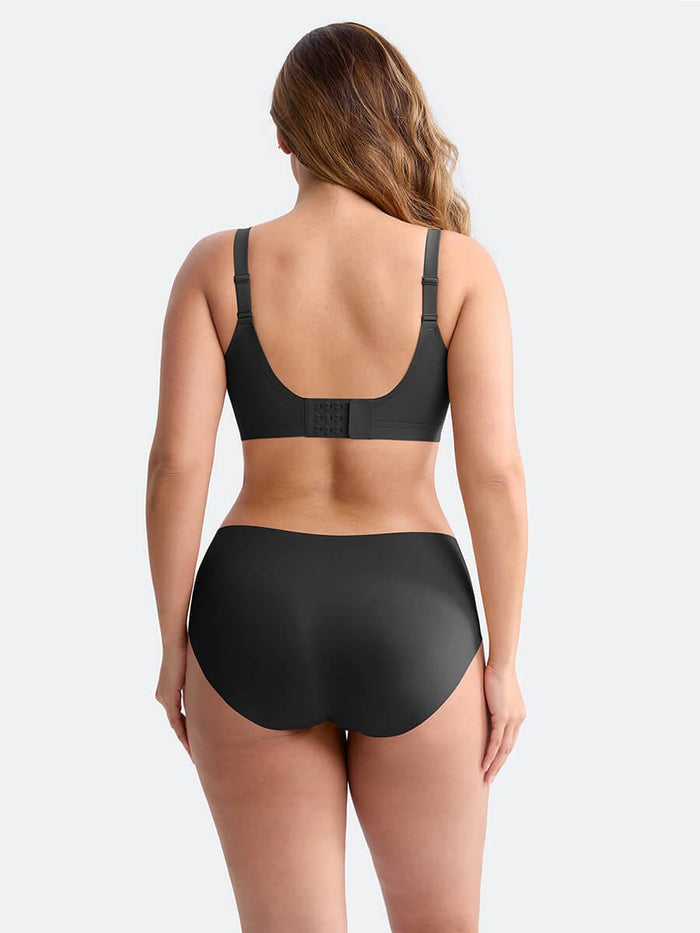 Black — Everenza Lena Wireless Plunge T-Shirt Bra