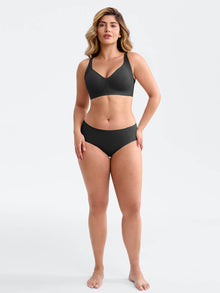 Black — Everenza Lena Wireless Plunge T-Shirt Bra