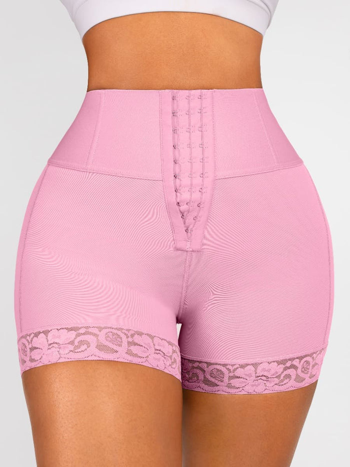 Everenza Vera Firm Shaper Shorts — Adjustable Hook & Butt Lift – Candy Pink