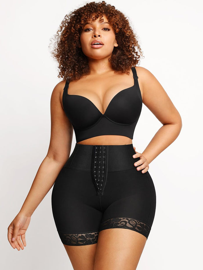 Everenza Vera Firm Shaper Shorts — Adjustable Hook & Butt Lift – Black