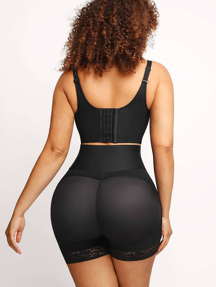 Everenza Vera Firm Shaper Shorts — Adjustable Hook & Butt Lift – Black