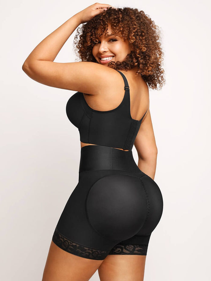 Everenza Vera Firm Shaper Shorts — Adjustable Hook & Butt Lift – Black