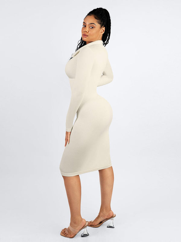 Mila Midi Dress with Built-In Shaping